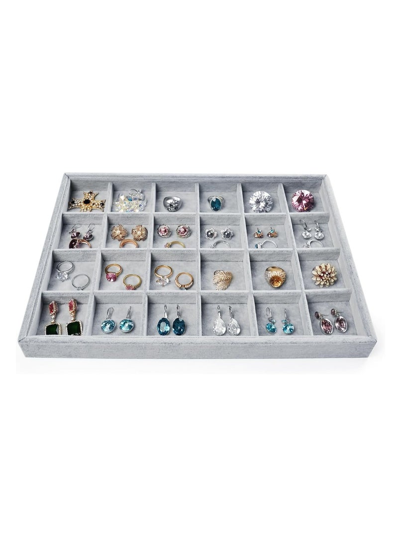 ALCOACH - Drawer for organizing jewelry with a 24-slot grid system gray - Image 1