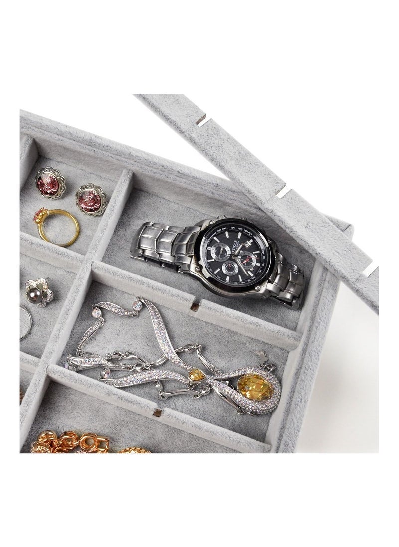 ALCOACH - Drawer for organizing jewelry with a 24-slot grid system gray - Image 1