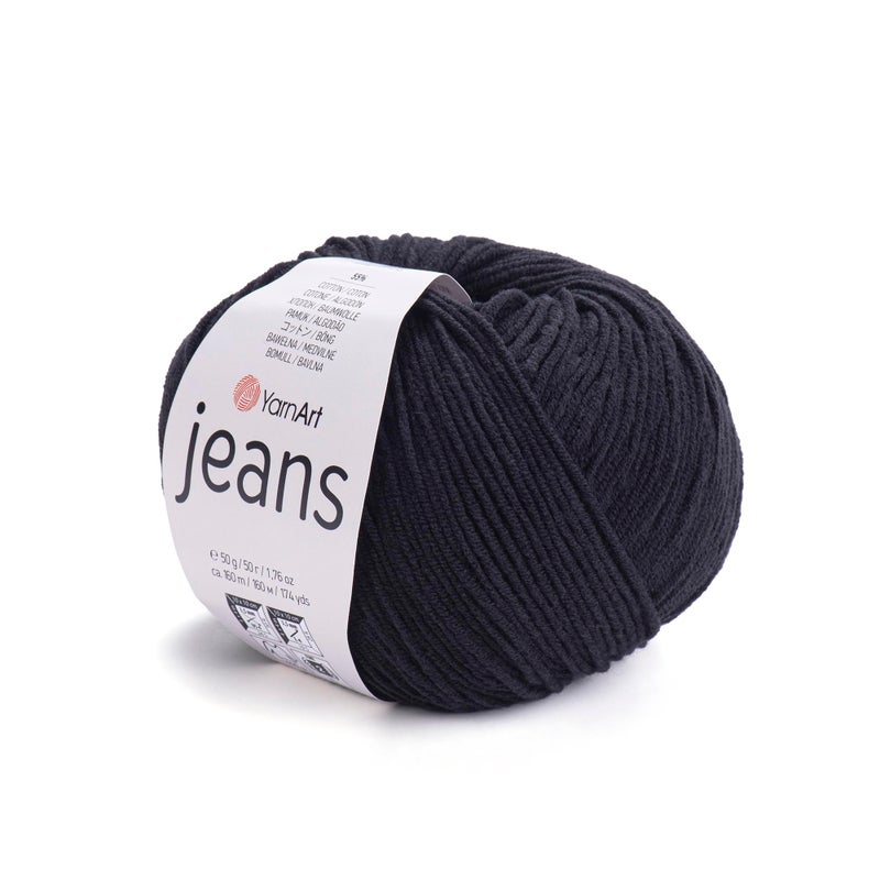 YarnArt Yarnart Jeans Yarn Amigurumi Cotton Yarn Cotton Yarn Crocheting Knitting Yarn amigurumi Cotton Yarn Turkish Yarn 55 Cotton  45 PAC Poliacrylic Color 53 Black