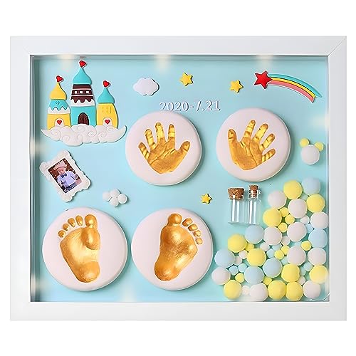Koochie-Koo Personalized Baby Hand and Footprint Frame Set for Preserving Memories, Cherished Moments Keepsake Kit for Newborns, Green, 0-2 Years (Set of 1) - Image 1
