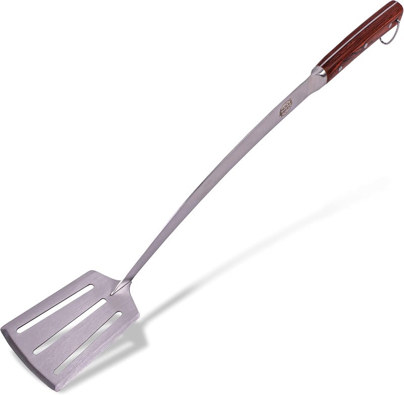Grille Perfect Grill Spatula 24-inch Super Long for Grilling Barbecue Griddle and Fire Pit Extra Strong Curved Neck Premium Hardwood Handle Large Stainless Steel Blade For BBQ Outdoor Kitchen and Grilled Food - Image 1