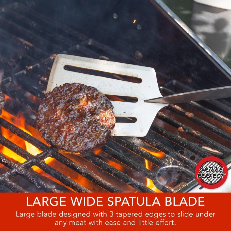 Grille Perfect Grill Spatula 24-inch Super Long for Grilling Barbecue Griddle and Fire Pit Extra Strong Curved Neck Premium Hardwood Handle Large Stainless Steel Blade For BBQ Outdoor Kitchen and Grilled Food - Image 4