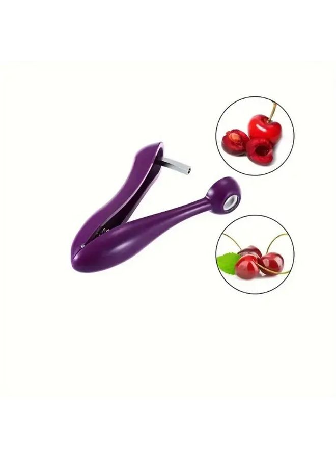 Purple Cherry And Olive Pitter Fruit Seed Remover Kitchen Tool - Image 2