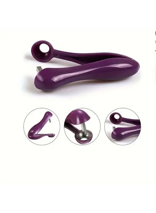 Purple Cherry And Olive Pitter Fruit Seed Remover Kitchen Tool - Image 4