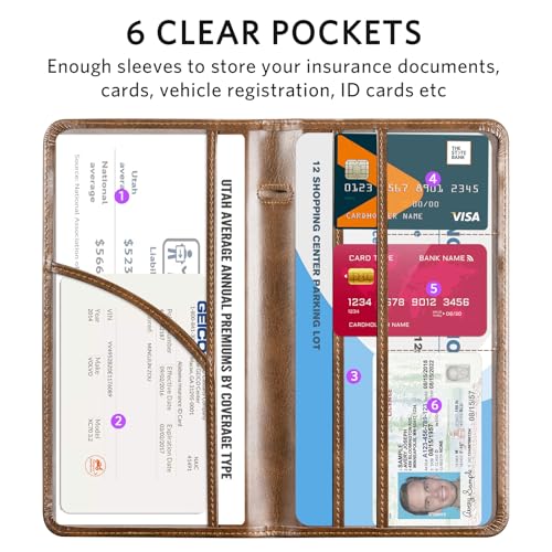 CoBak Car Registration and Insurance Holder - Vehicle Glove Box Car Organizer,Auto Truck Comparment Accessories Case with Magnetic Closure for Driver License,Cards - Image 4