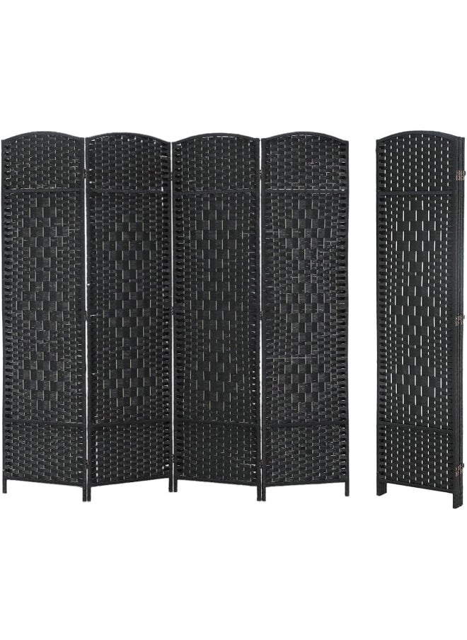 DECORHILLS Foldable Movable 4 Panel Partition Stretch Room Divider