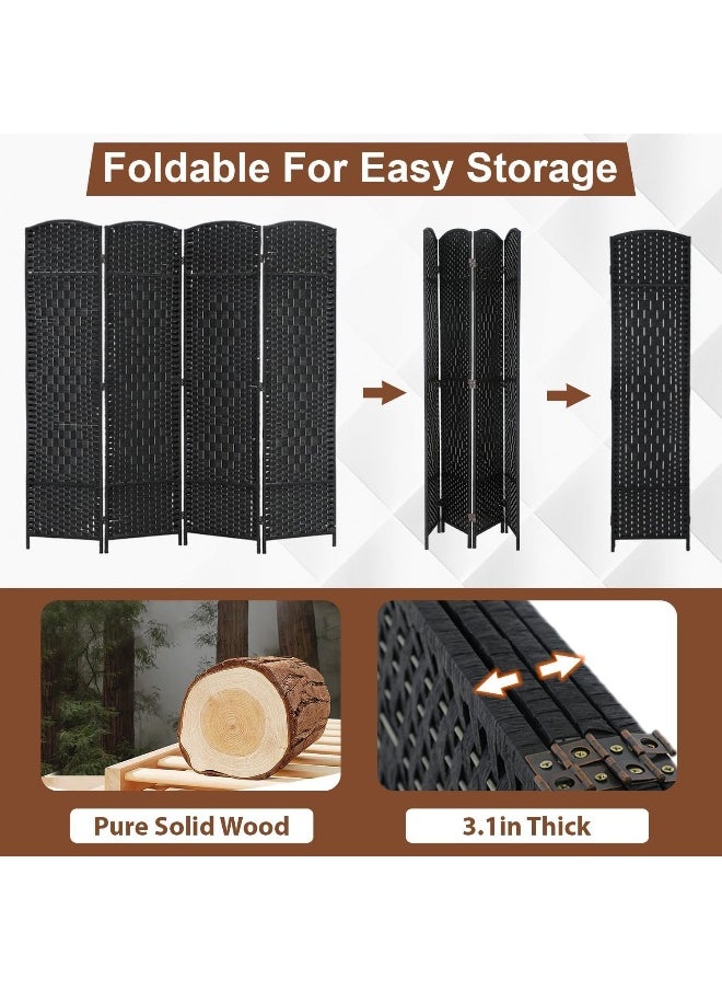 DECORHILLS Foldable Movable 4 Panel Partition Stretch Room Divider