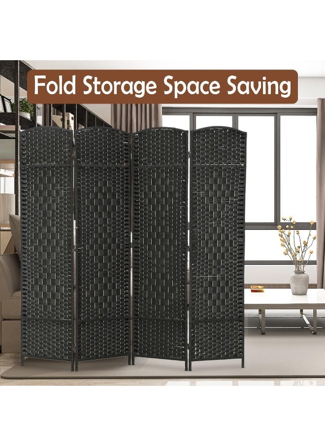 DECORHILLS Foldable Movable 4 Panel Partition Stretch Room Divider