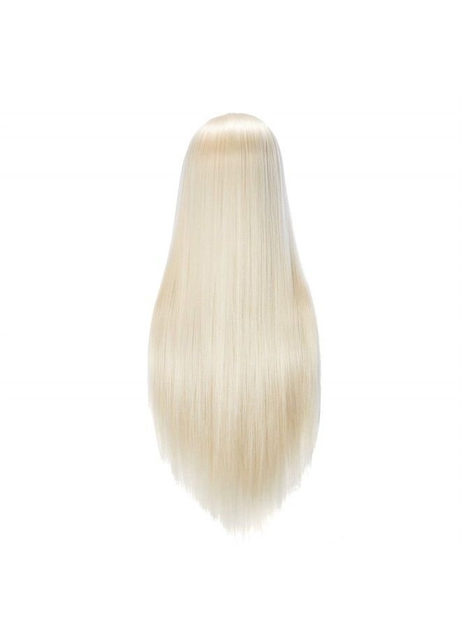 Hairingrid 26"-28" Mannequin Head Hair Styling Training Head Manikin Cosmetology Doll Head Synthetic Fiber Hair and Free Clamp Holder (Blonde) - Image 5