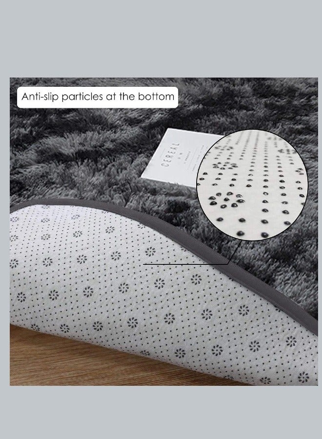 HOMESTAR Fuzzy Abstract Area Rugs for Bedroom Living Room Fur Rug Kids Nursery Dorm Plush Throw Decorative Accent Indoor Home Floor Carpet Dark Grey - Image 4