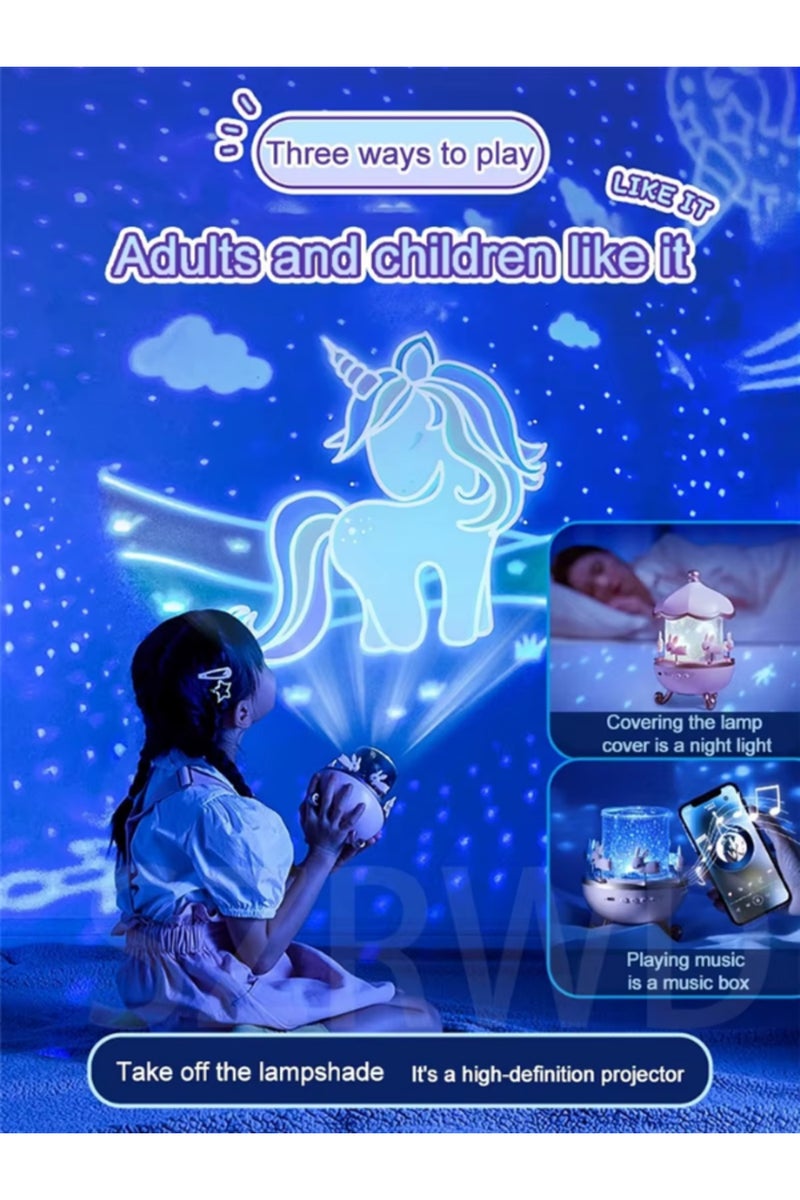 Projector Night Light Rotating Educational for Kids Bluetooth Speaker Roaming Moon Star Lighted Tale - Image 5