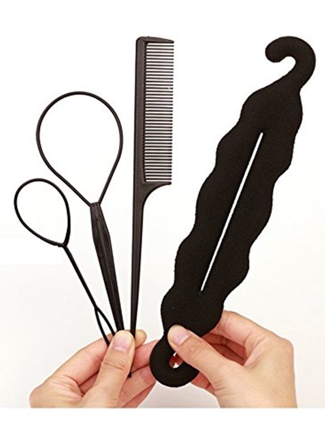 Semilyn Hair Braiding Tool Hair Accessories For Women Hair Styling Set Hair Topsy Tail Tools Haircut Clamp Hair Bun Maker Hairpins Roller Braid Twist Sponge Hair Design Styling Tools for Hair Styles - Image 1