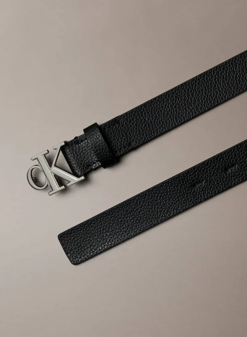Calvin Klein BLACK/ ANTIQUE LIGHT GOLD Full Grain Leather Belt for Women | Best Price UAE