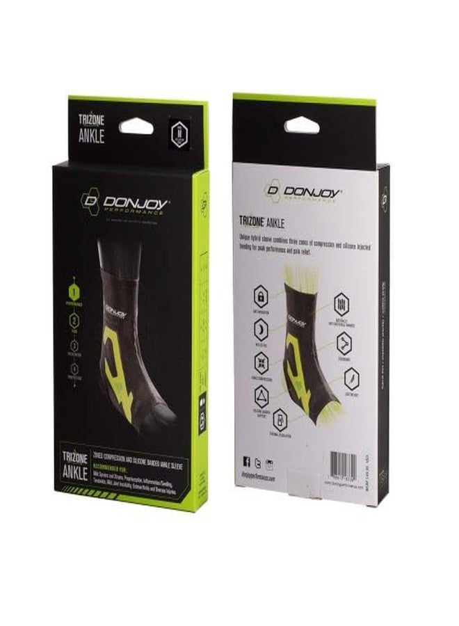 DonJoy Performance TRIZONE Compression: Ankle Support Brace, Slime Green, Small - Image 5