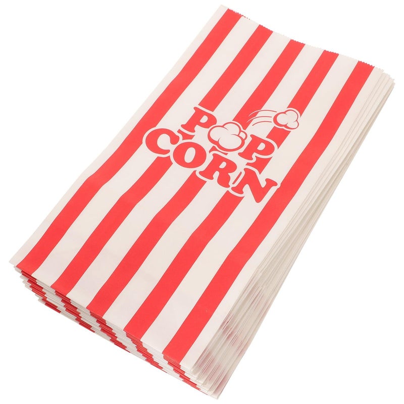 Square Bottom Kraft Popcorn Bags Bulk 50 Pack Greaseproof Snack Packaging For Party Treats - Image 2