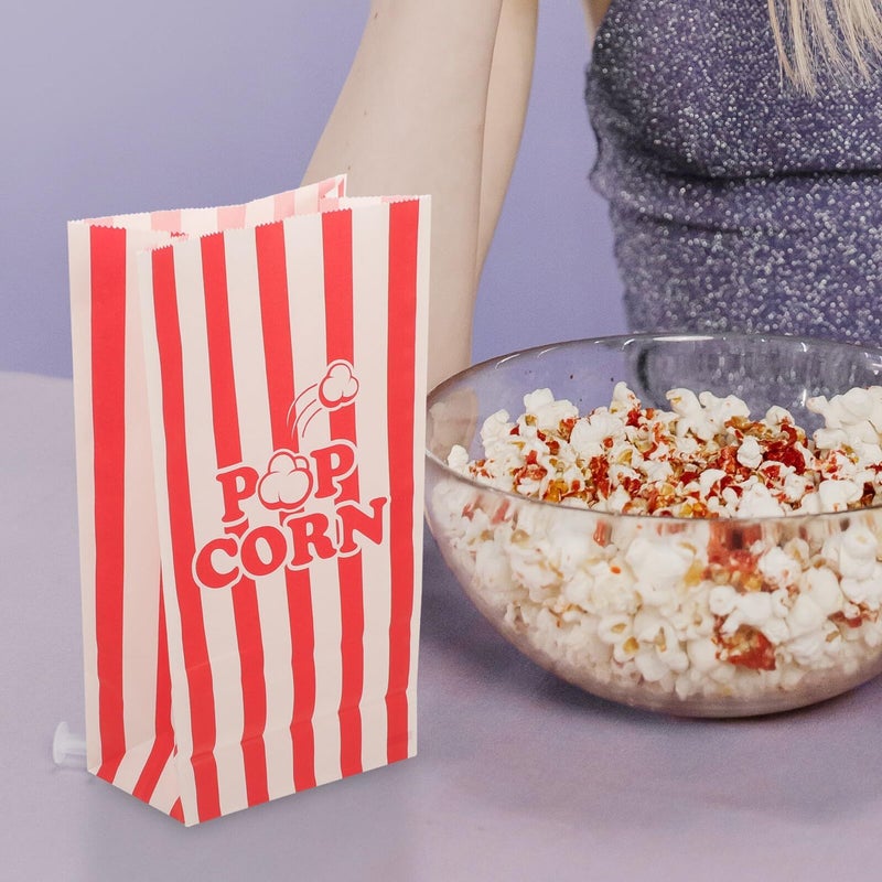 Square Bottom Kraft Popcorn Bags Bulk 50 Pack Greaseproof Snack Packaging For Party Treats - Image 5