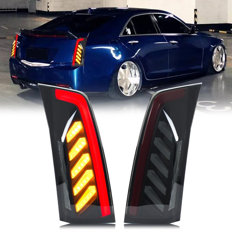 inginuity time LED Tail Lights for Cadillac ATS 20132018 Sedan Startup Animation Sequential Signal Rear Lamps Assembly Cannot Fit ATSV Coupe