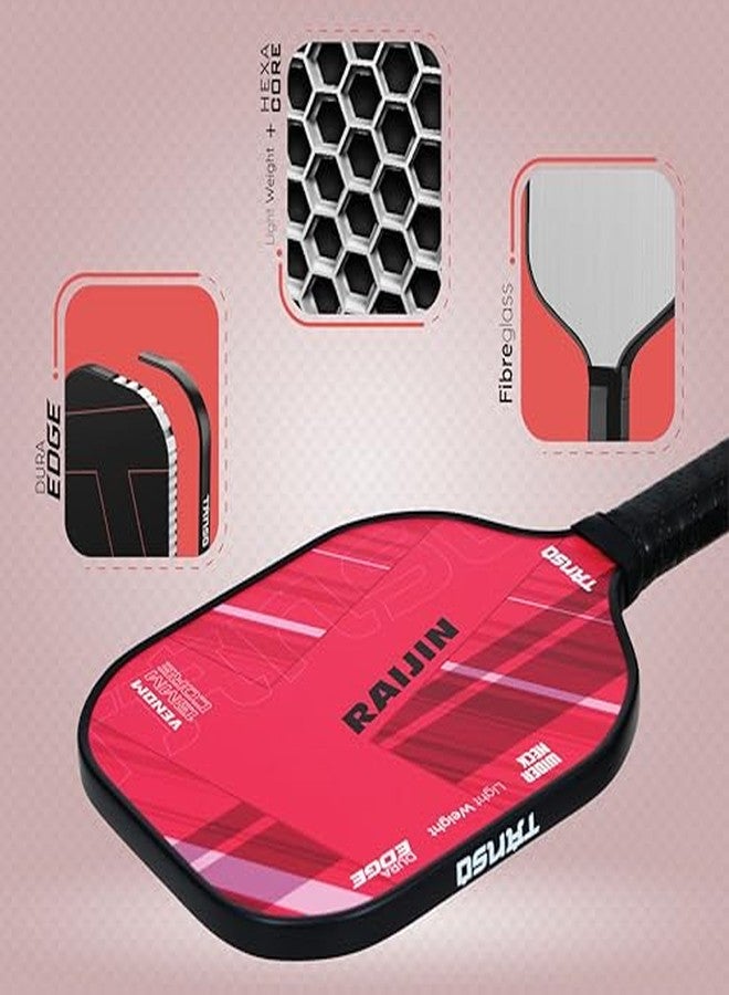 TANSO Raijin Fiberglass Pickleball Paddle Starter Bundle with 2 Paddles and 4 Pickleballs and Free Carry Bag (220 Grams, Light Weight+ Hexa Core Pickleball Paddle) - Image 4