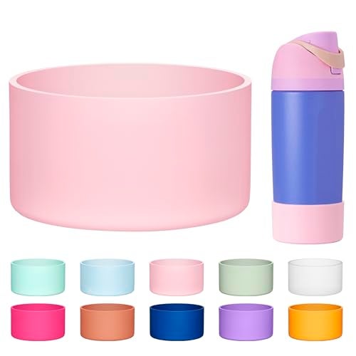 Diumepo Silicone Boot for Owala 16oz Water Bottle, Anti-Slip Protective Sleeve Bottom Bumper Protector for Owala Kids and FreeSip 16 oz Water Bottle, BPA Free（Pink） - Image 1