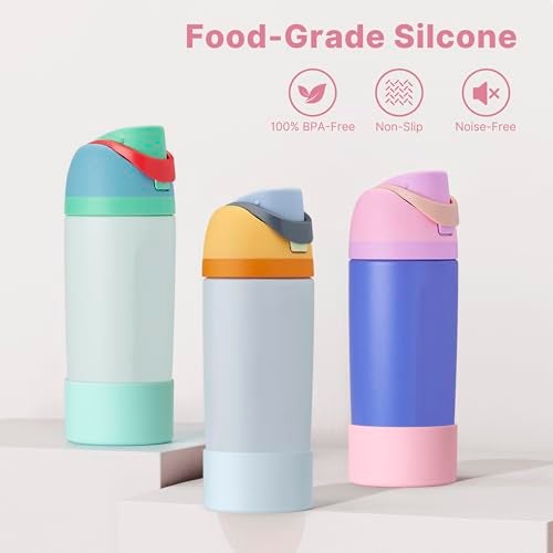 Diumepo Silicone Boot for Owala 16oz Water Bottle, Anti-Slip Protective Sleeve Bottom Bumper Protector for Owala Kids and FreeSip 16 oz Water Bottle, BPA Free（Pink） - Image 5