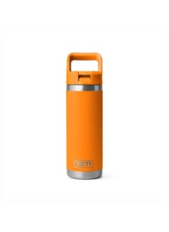 YETI Rambler 18 oz Bottle, Vacuum Insulated, Stainless Steel with Straw Cap, King Crab  - Image 3