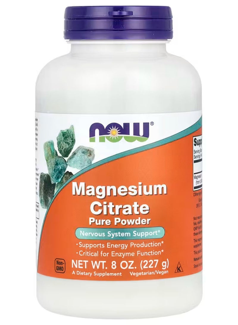 now Magnesium Citrate Pure Powder, 8 oz (227 g) - Image 1