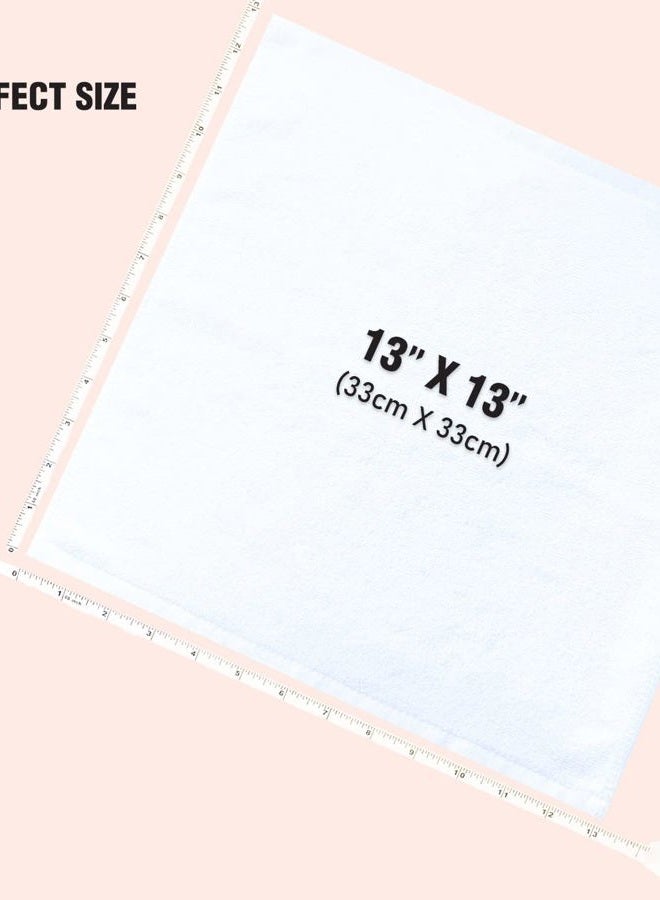 SUMMERMIA 12 Pack Washcloths 13" x 13" - Soft Wash Cloths for Your Face Towel, Viscose derived from Bamboo & Cotton Blend Wash Cloths for Your Body (White) - Image 5