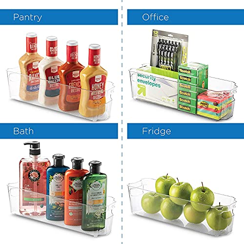 GA-DE GADE Stackable Fridge Organizers for Freezer, Kitchen, Countertops, Cabinets - Clear Plastic Pantry Storage Rack | Pack of 2, L-33 cm x W-10 cm x H-9.5 cm - Image 5