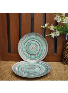 Caffeine Caffeine Ceramic Handmade Sea Green and Grey Breakfast Combo (5 Pcs)  - Image 4