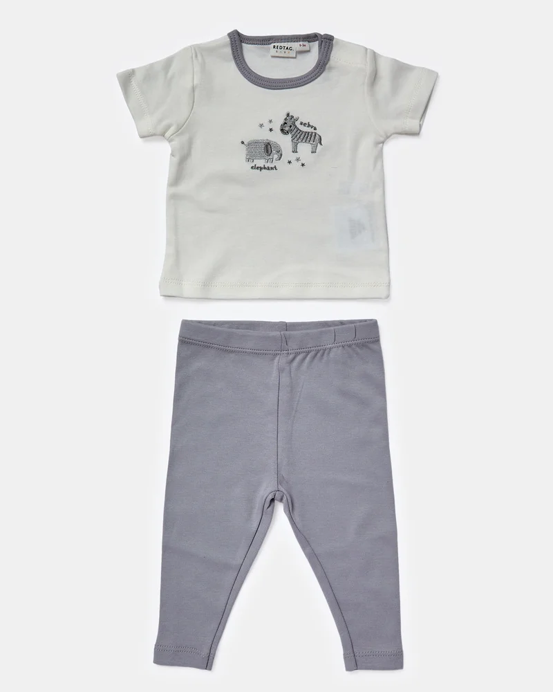 ردتاغ Baby Grey Set Of Grower, Bodysuit, Bib, Hat And Mittens