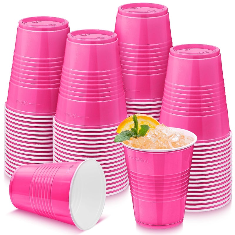 Kochorie 50 Pack Hot Pink Disposable Plastic Cups 12 Ounce Drinking Party Cups Bulk Party Cups for Wedding Birthday Graduation Christmas Parties  Picnics Events - Image 1