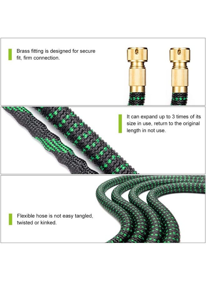 100ft Expandable Garden Hose with 9 Function Nozzle Flexible Strong Water Hose with Solid Brass Fittings and Double Latex Core - Image 5