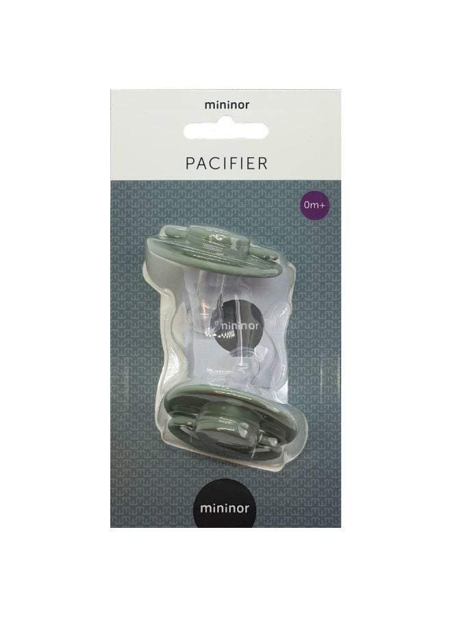Mininor Round Pacifier Silicone  0M+  2pcs  Willow Green - Image 1