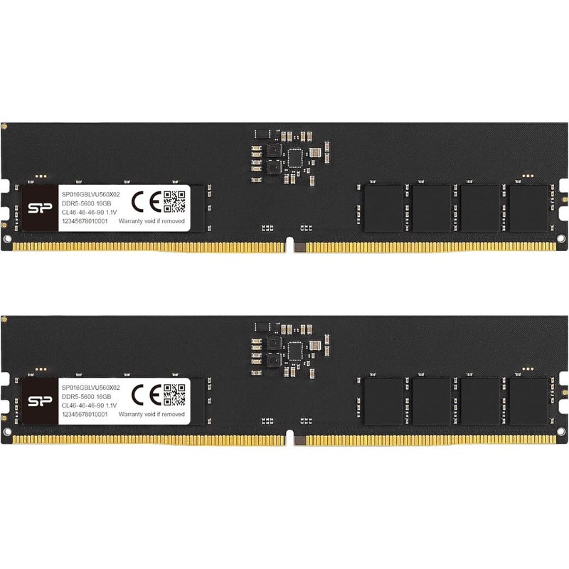 Upgrade 32GB DDR5 Dual Rank 5600MHz CL46 1.1V UDIMM Desktop RAM Memory Module For PC Computers Non-ECC Unbuffered 288-Pin Black - Image 1