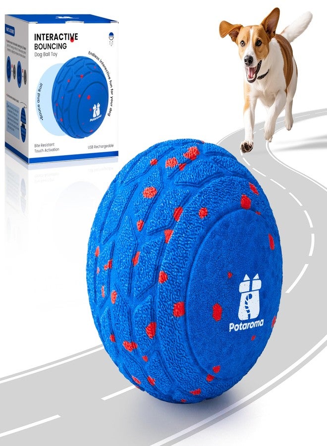 Potaroma Dog Toys Ball, Interactive Motion Activated 3 Mode Automatic Bouncing Ball Toys Durable E-TPU Material for Medium/Large Dogs,USB Rechargeable 2.9 Inches - Image 1