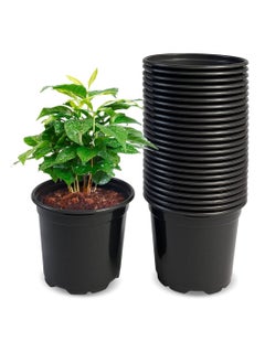 Premium Black Round Plant Pot - Durable Plastic Flower Pot for Indoor & Outdoor Use