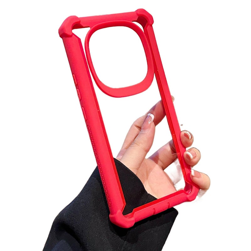 MS غطاء واقي، مقاوم للصدمات, حماية من السقوط، أحمر Acrylic، مقاوم للصدمات لـ Redmi Note 14 Pro من الأكريليك باللون الأحمر - Image 1