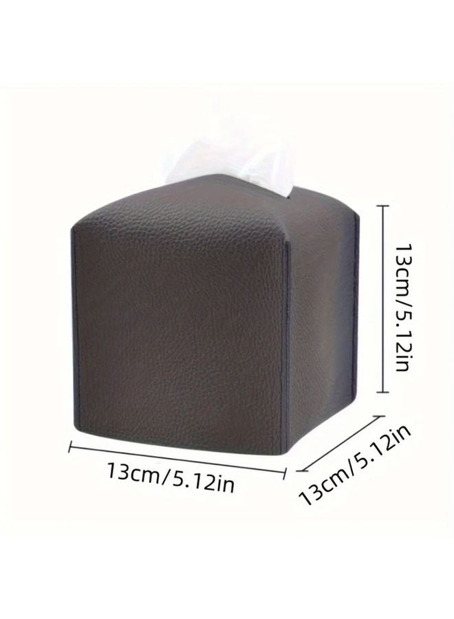 حامل مناديل من جلد البولي يوريثان الوردي مع ربطة زينة decorative bow للطاولة أو الحمام أو المكتب - Image 4