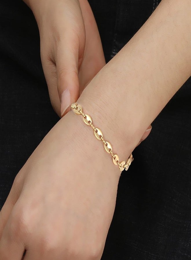 JUDE Stainless Steel Linked Beans Style Chain Bracelet (Gold) - Image 3