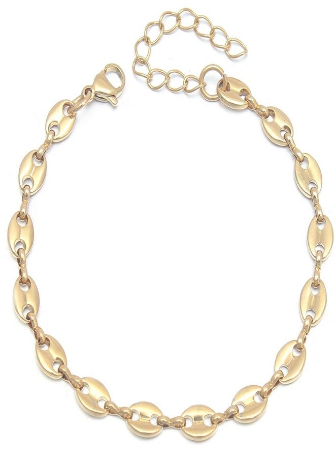 JUDE Stainless Steel Linked Beans Style Chain Bracelet (Gold) - Image 1