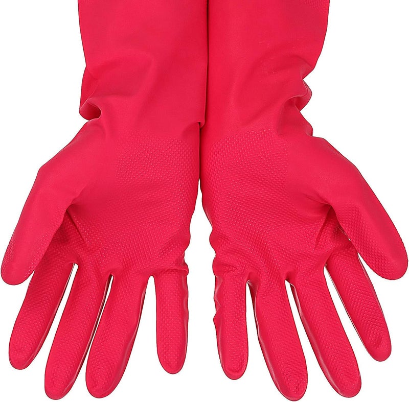 Lukzer Lukzer Premium Rubber Gloves,Reusable Gloves for Cleaning For Industrial Purpose Janitorial Construction Gardening Home Kitchen Cleaning Gloves Dish Washing Gloves (Random Color)  - Image 3