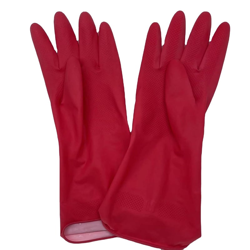 Lukzer Lukzer Premium Rubber Gloves,Reusable Gloves for Cleaning For Industrial Purpose Janitorial Construction Gardening Home Kitchen Cleaning Gloves Dish Washing Gloves (Random Color)  - Image 2