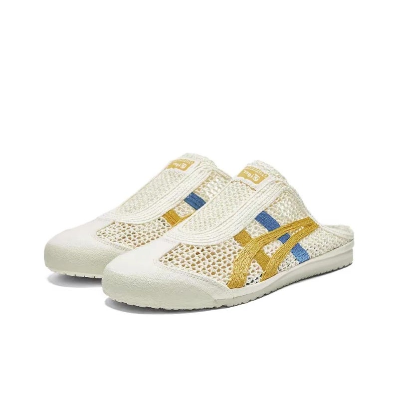 Onitsuka Tiger MEXICO 66 SABOT Unisex Beige/Yellow Mesh Slip-On Sandals – Lightweight Breathable Casual Comfort - Image 4