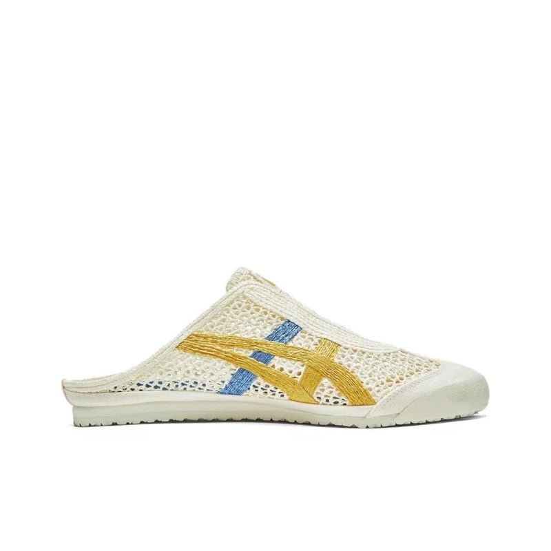 Onitsuka Tiger MEXICO 66 SABOT Unisex Beige/Yellow Mesh Slip-On Sandals – Lightweight Breathable Casual Comfort - Image 2