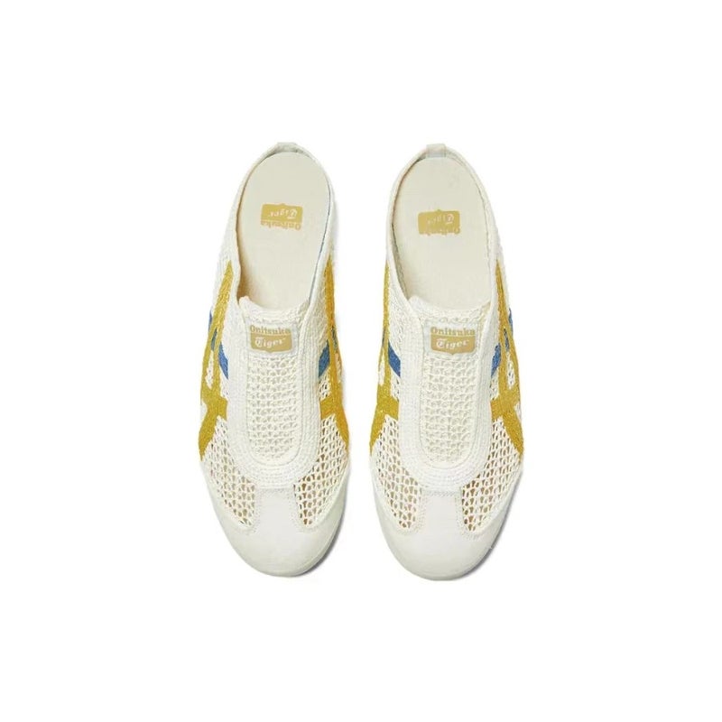 Onitsuka Tiger MEXICO 66 SABOT Unisex Beige/Yellow Mesh Slip-On Sandals – Lightweight Breathable Casual Comfort - Image 3