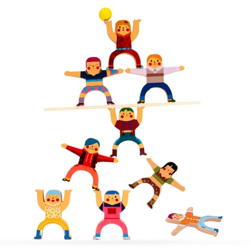 Tinker Box TinkerBox Stack & Balance Human Tower | Wooden Interlocking Toy Set | Promotes Critical Thinking & Creativity | Early Learning Educational Game for Kids Children Boys Girls - Image 1