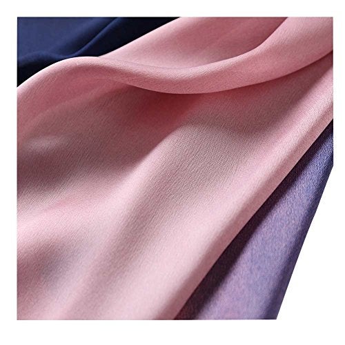 CYZLANN Women's Scarves 100% Silk Long Lightweight Scarfs for women（pink blue） - Image 3
