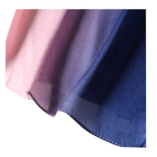 CYZLANN Women's Scarves 100% Silk Long Lightweight Scarfs for women（pink blue） - Image 4