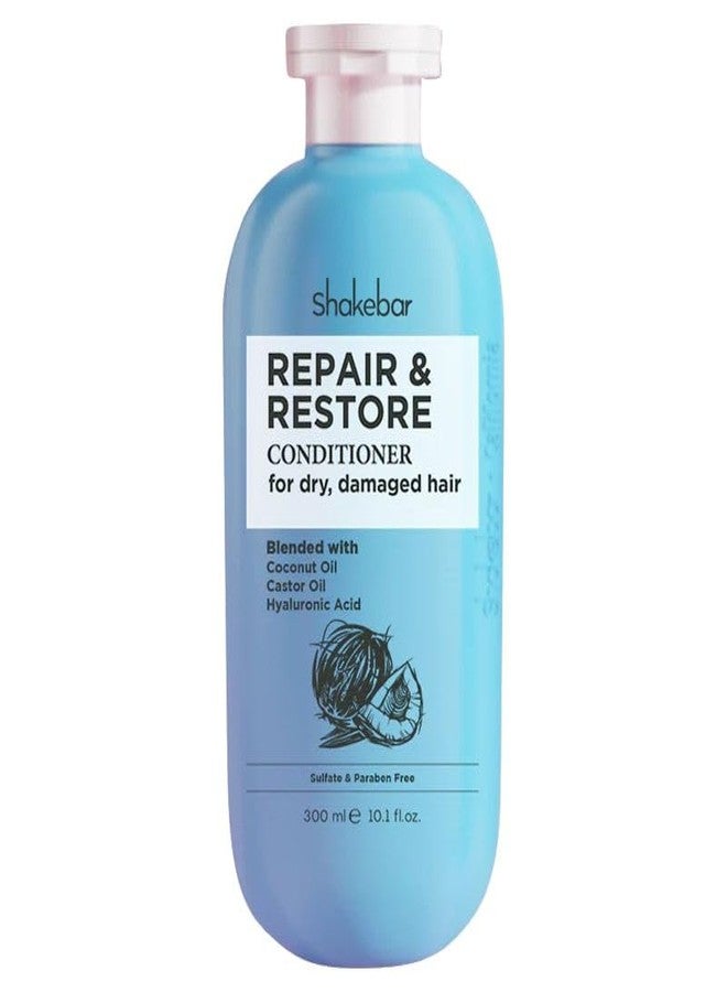 SHAKEBAR Repair and Restore Conditioner For Dry, damaged Hair Blended With Coconut oil Castor oil Hyaluronic Acid Sulfate and Paraben Free 300ml - Image 1