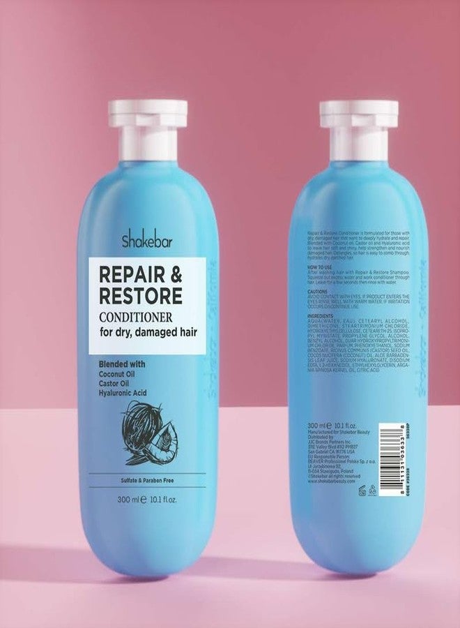 SHAKEBAR Repair and Restore Conditioner For Dry, damaged Hair Blended With Coconut oil Castor oil Hyaluronic Acid Sulfate and Paraben Free 300ml - Image 4